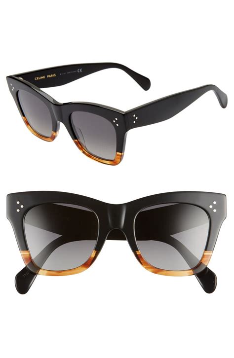 celine 62mm round sunglasses|Celine 50mm polarized square sunglasses.